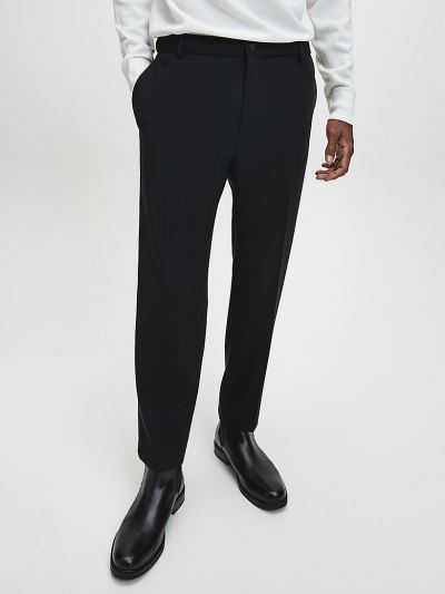 Calvin Klein Ruhák HU633105 | Calvin Klein Tapered Gabardine Férfi Nadrág Fekete